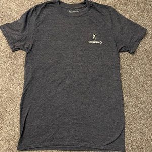 Browning mens size: medium gray t shirt with rustic American flag symbol